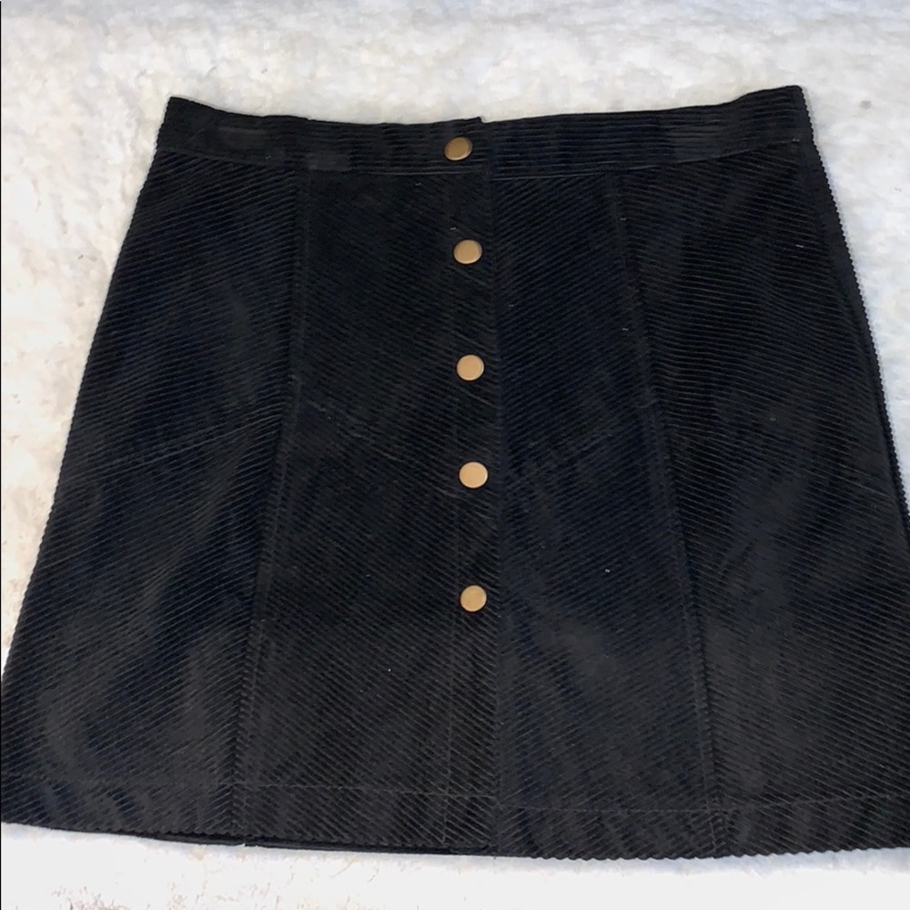 She + Sky Black Corduroy Skirt